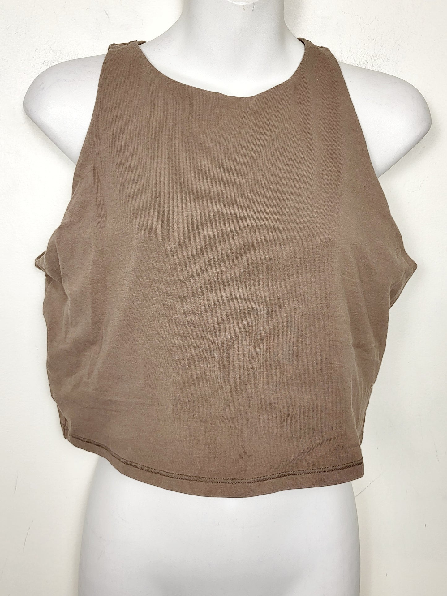 Old Navy tan Powerchill tank with built in shelf bra. Size XL