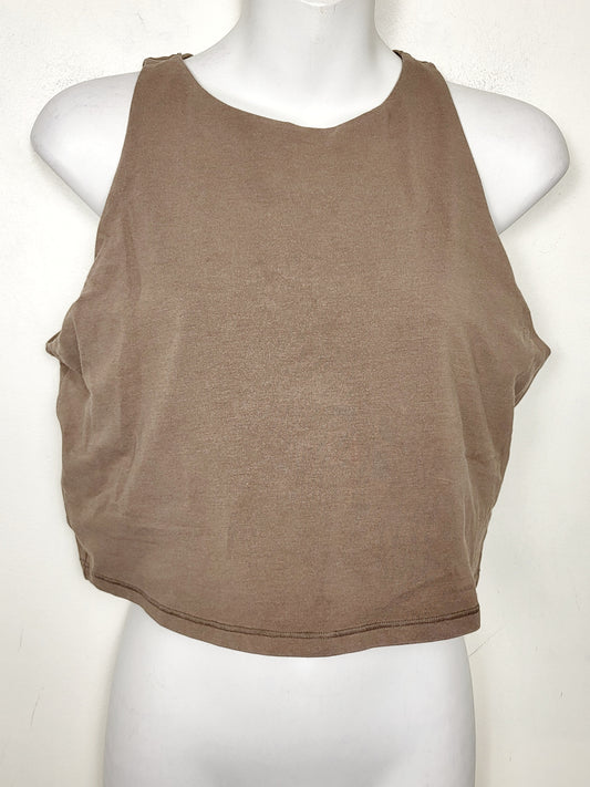 Old Navy tan Powerchill tank with built in shelf bra. Size XL