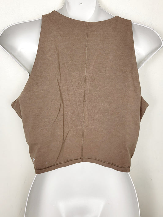 Old Navy tan Powerchill tank with built in shelf bra. Size XL