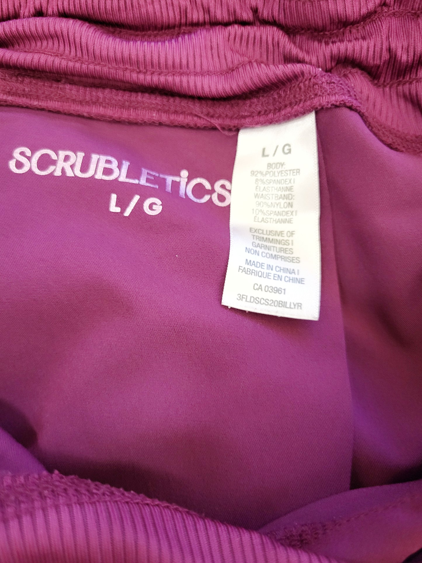 Scrubletics jogger style scrub pants. Size large