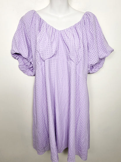 NEW - Old Navy light purple puff-sleeve seersucker mini dress. Size XL