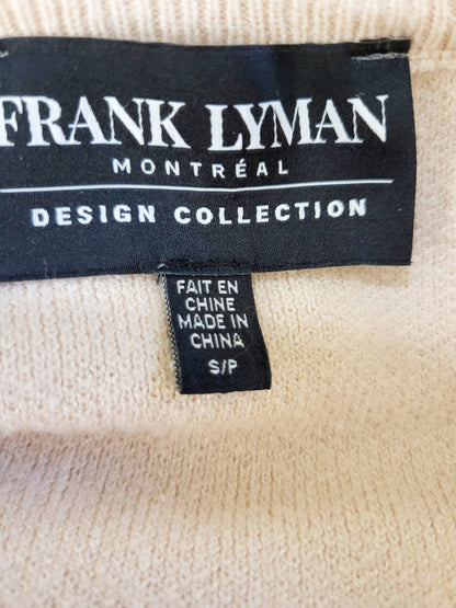 Frank Lyman heart sweater with tulle trim. Size small