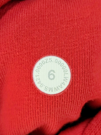 Lululemon red fleecy lined Scuba hoodie. Size 6