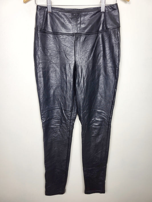 Dex black high waisted faux leather pants. Size medium