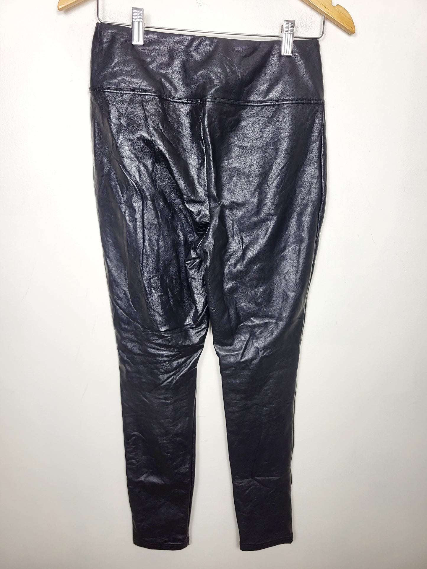Dex black high waisted faux leather pants. Size medium