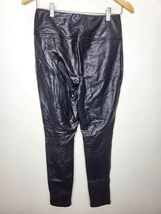 Dex black high waisted faux leather pants. Size medium