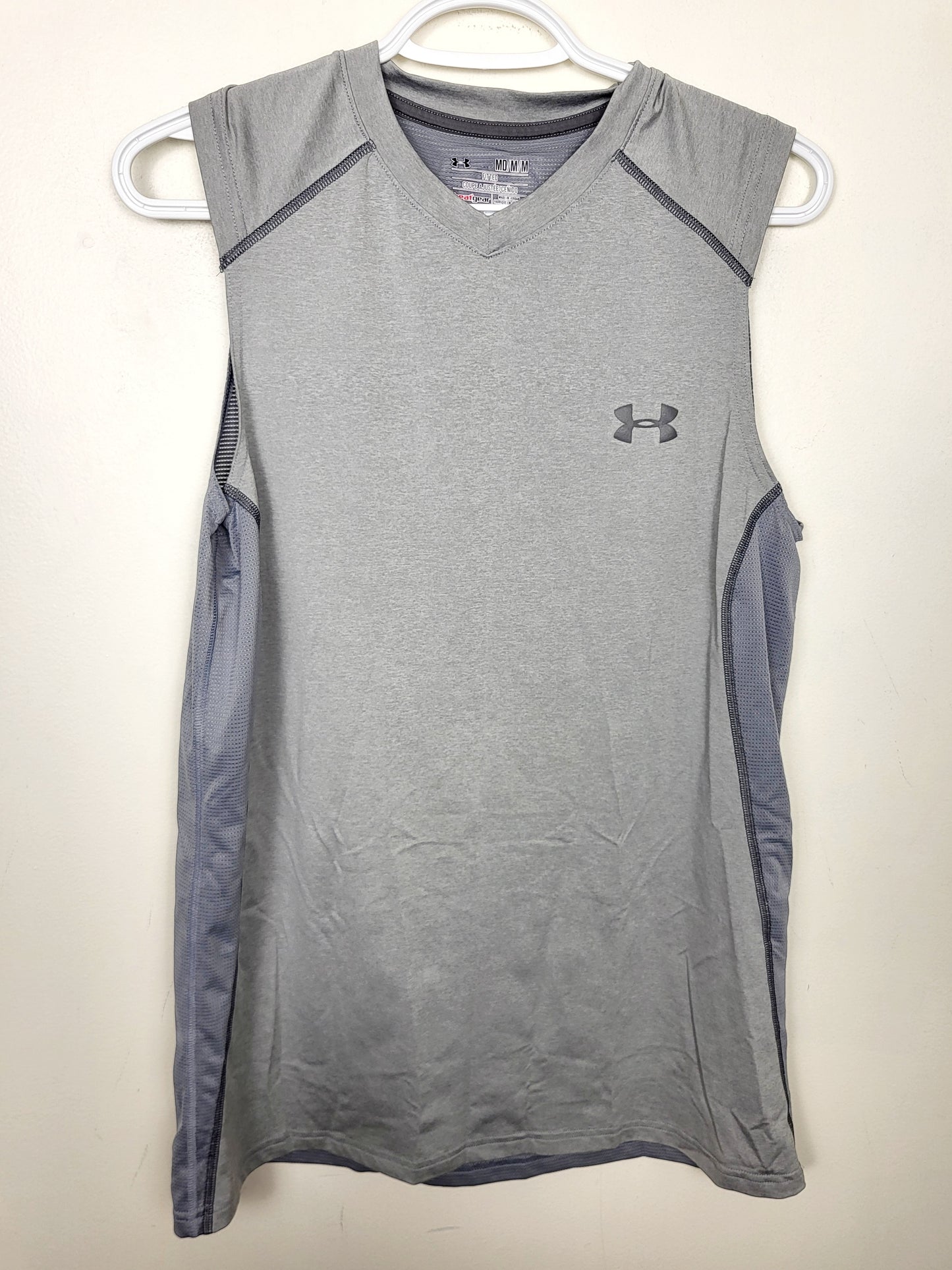 Under Armour grey fitted active tank. Men's size medium