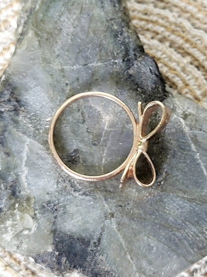 Kate Spade rose gold toned "Love Notes Skinny Mini" ring