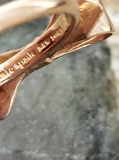 Kate Spade rose gold toned "Love Notes Skinny Mini" ring