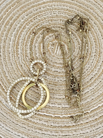 Gold toned and rhinestone necklace