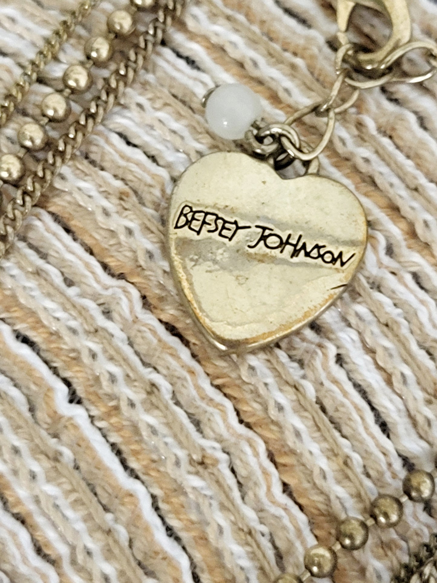 Betsey Johnson 3 layer necklace with leopard heart