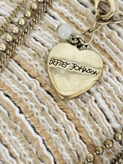 Betsey Johnson 3 layer necklace with leopard heart