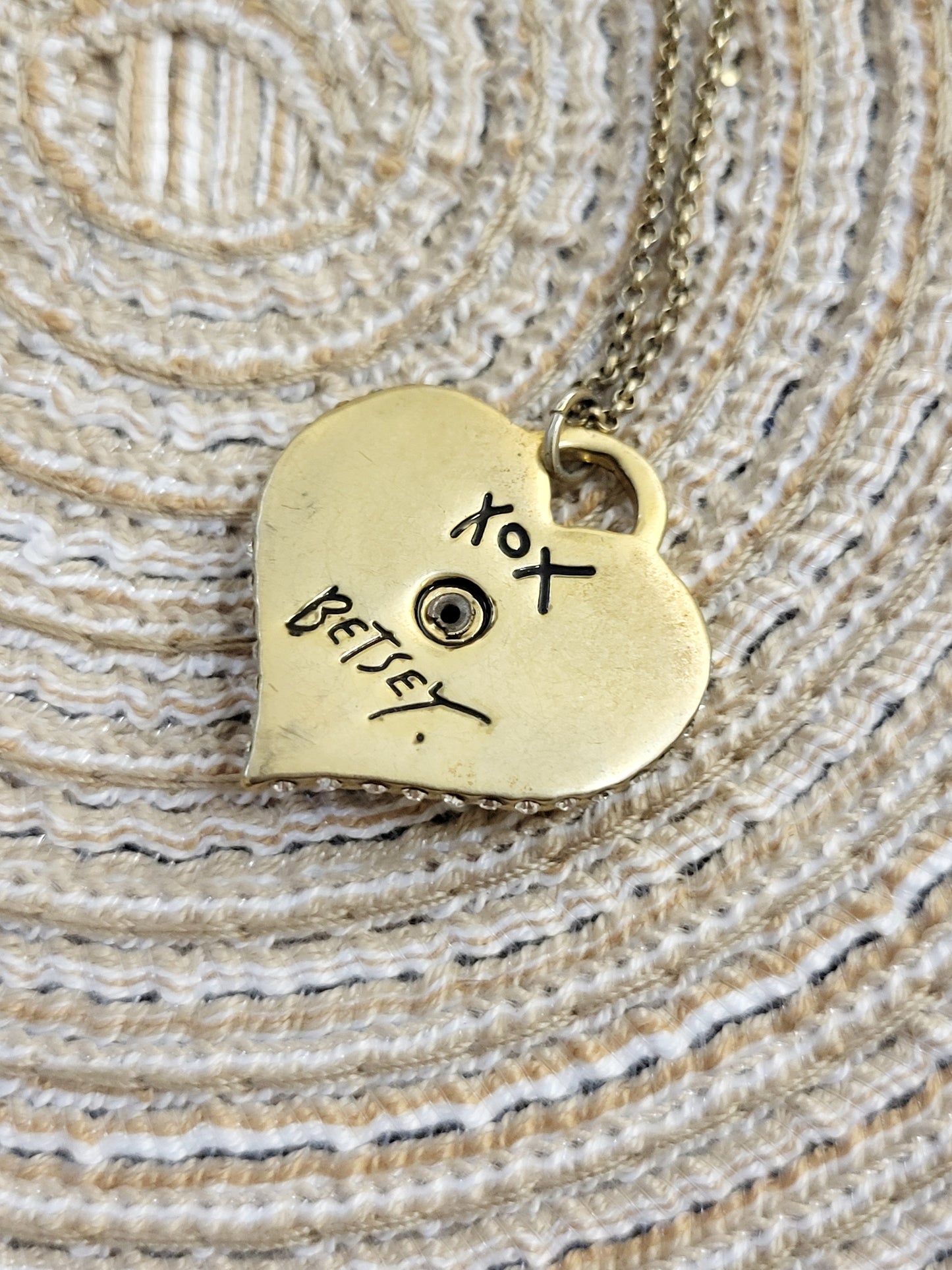 Betsey Johnson "Hugs and Kisses" heart necklace (arrow actually spins)