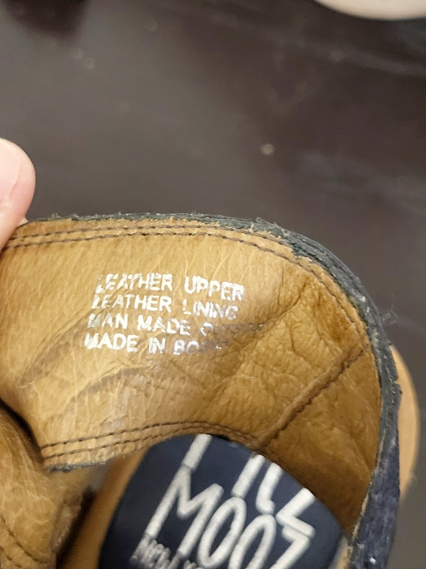 Miz Mooz navy leather peep-toe heeled sandals. Size 39 (US size 8)