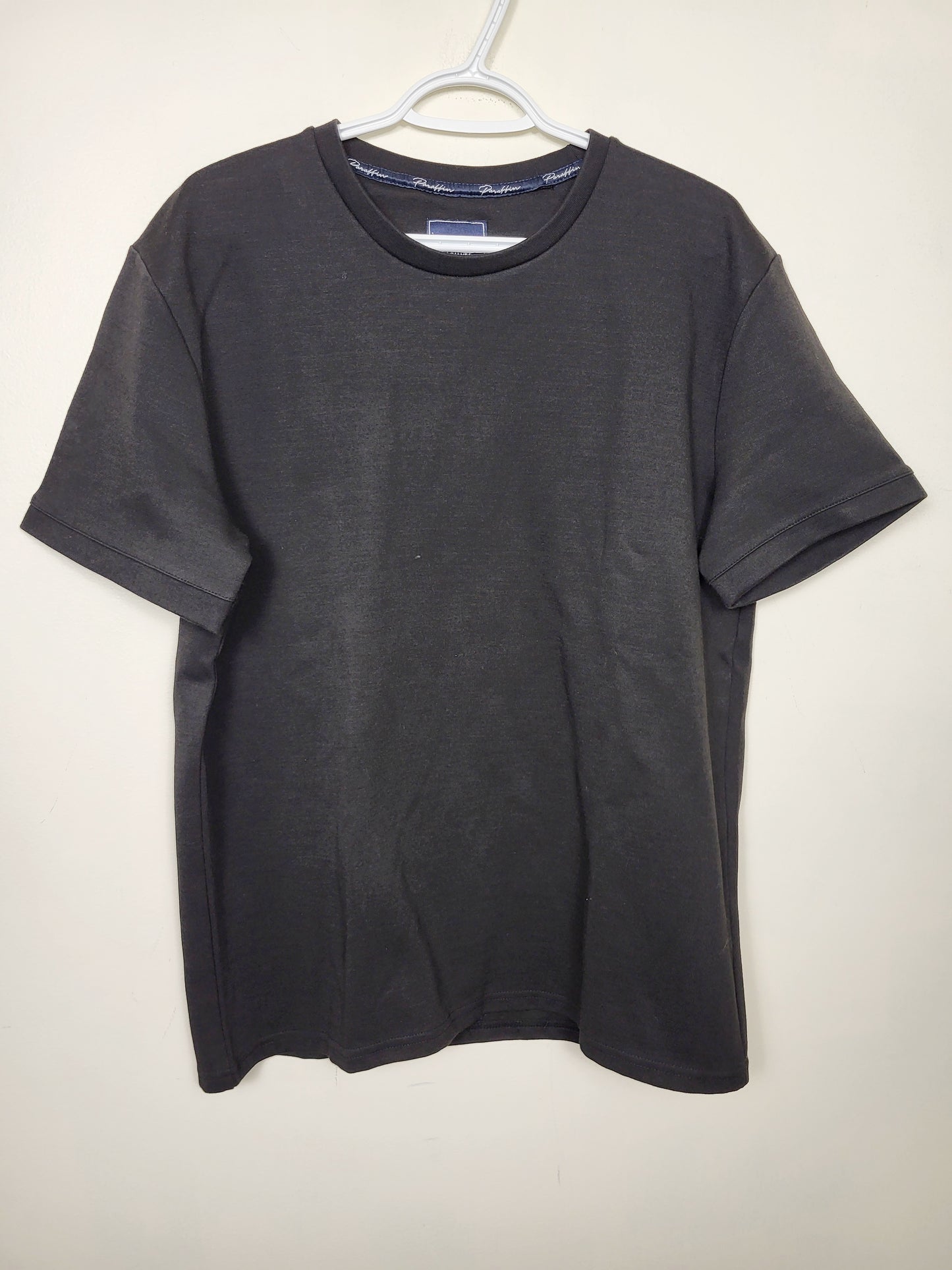 Paraffin Couture London black thick knit t-shirt. Size large