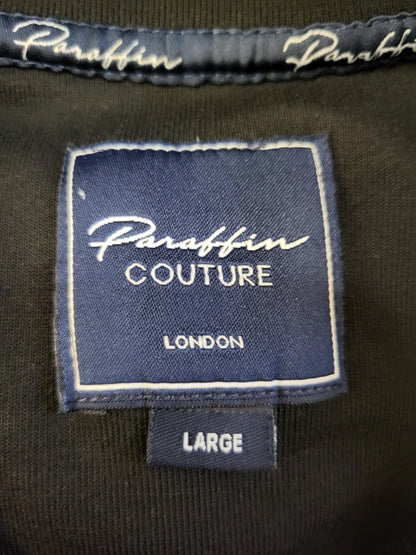 Paraffin Couture London black thick knit t-shirt. Size large