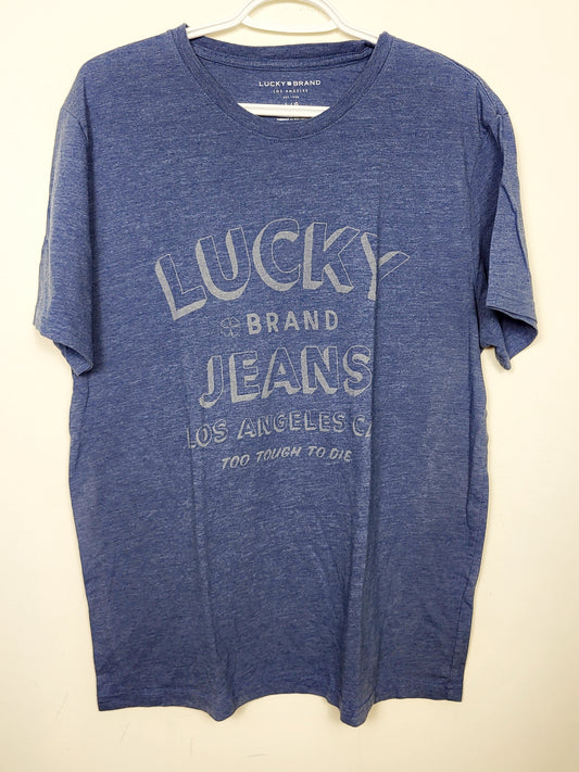 Lucky Brand blue distressed t-shirt. Size large