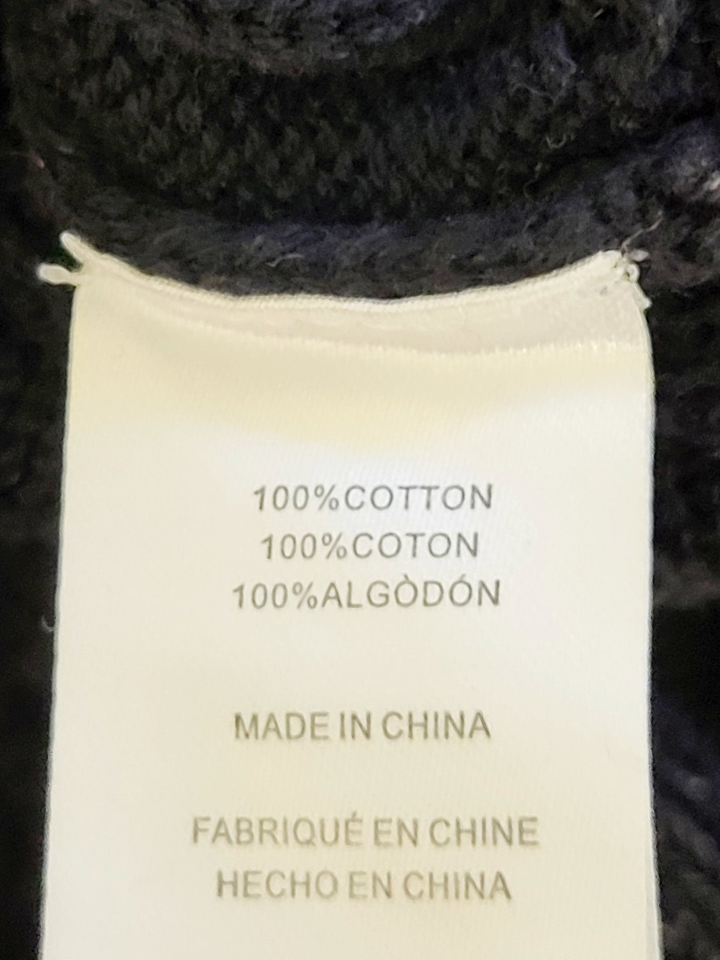 RVCA black and grey distressed cable knit sweater. Size large