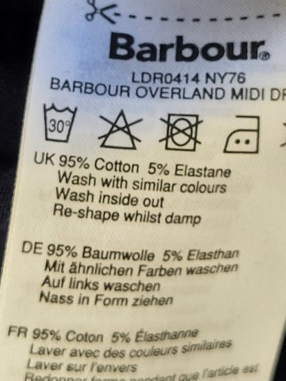 Barbour navy striped sleeveless dress with cinch waist. Size 10 - retails for $120 new