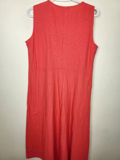 Cut-loose pinky-coral sleeveless maxi dress. Size XL