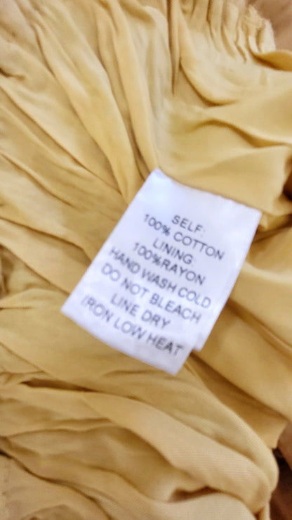 Promesa golden yellow off the shoulder ruffle romper. Size small