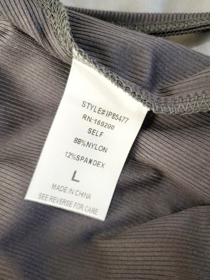 NEW - Blue Buttercup dark grey ribbed. Size large