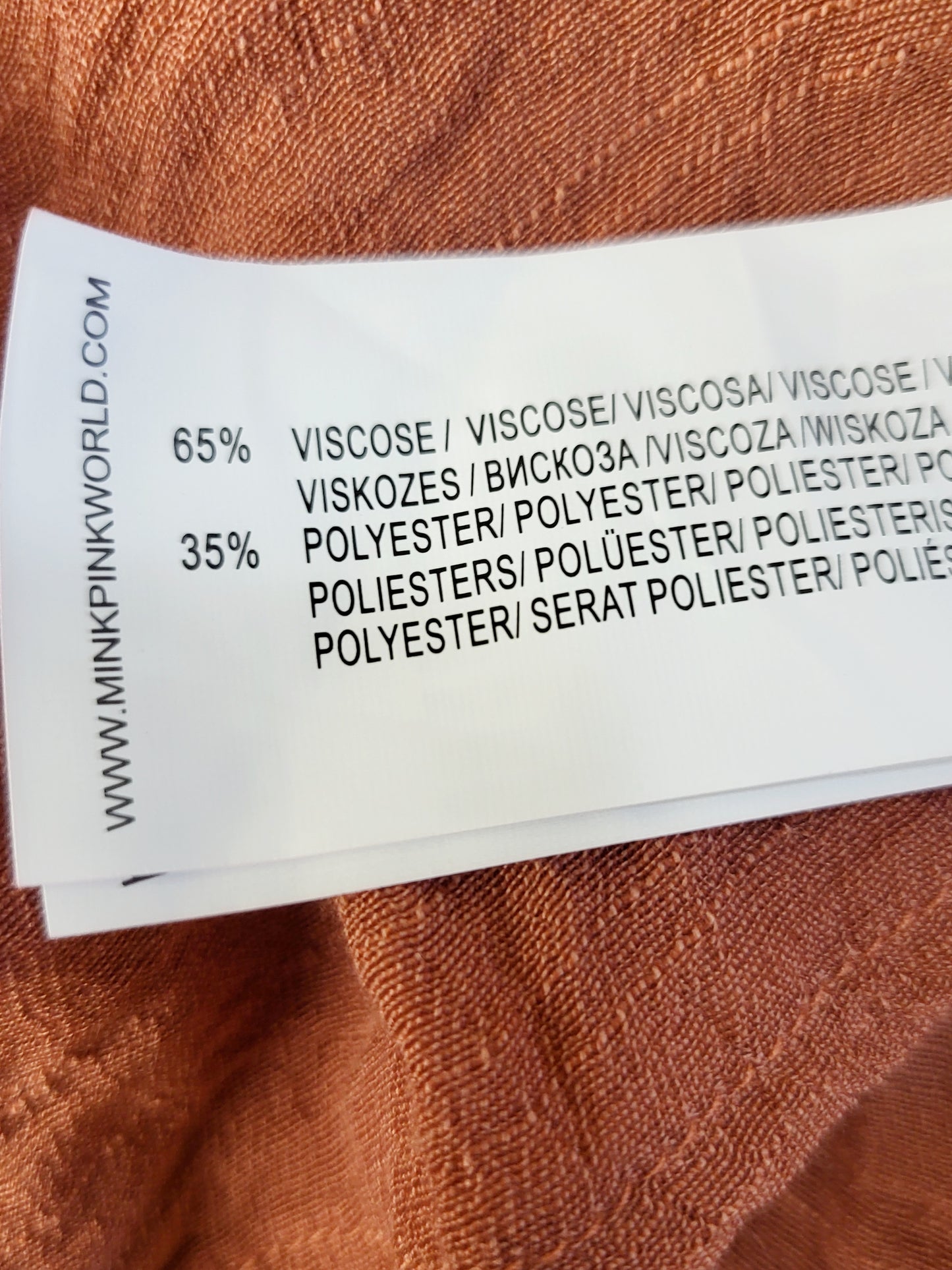 NEW - Minkpink rust coloured mock neck blouse. Size small