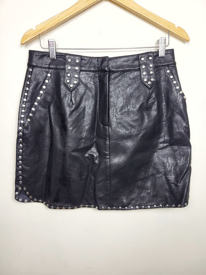 NEW - Minkpink black studded faux leather "Nikita" skirt. Size large (seems more like a medium)
