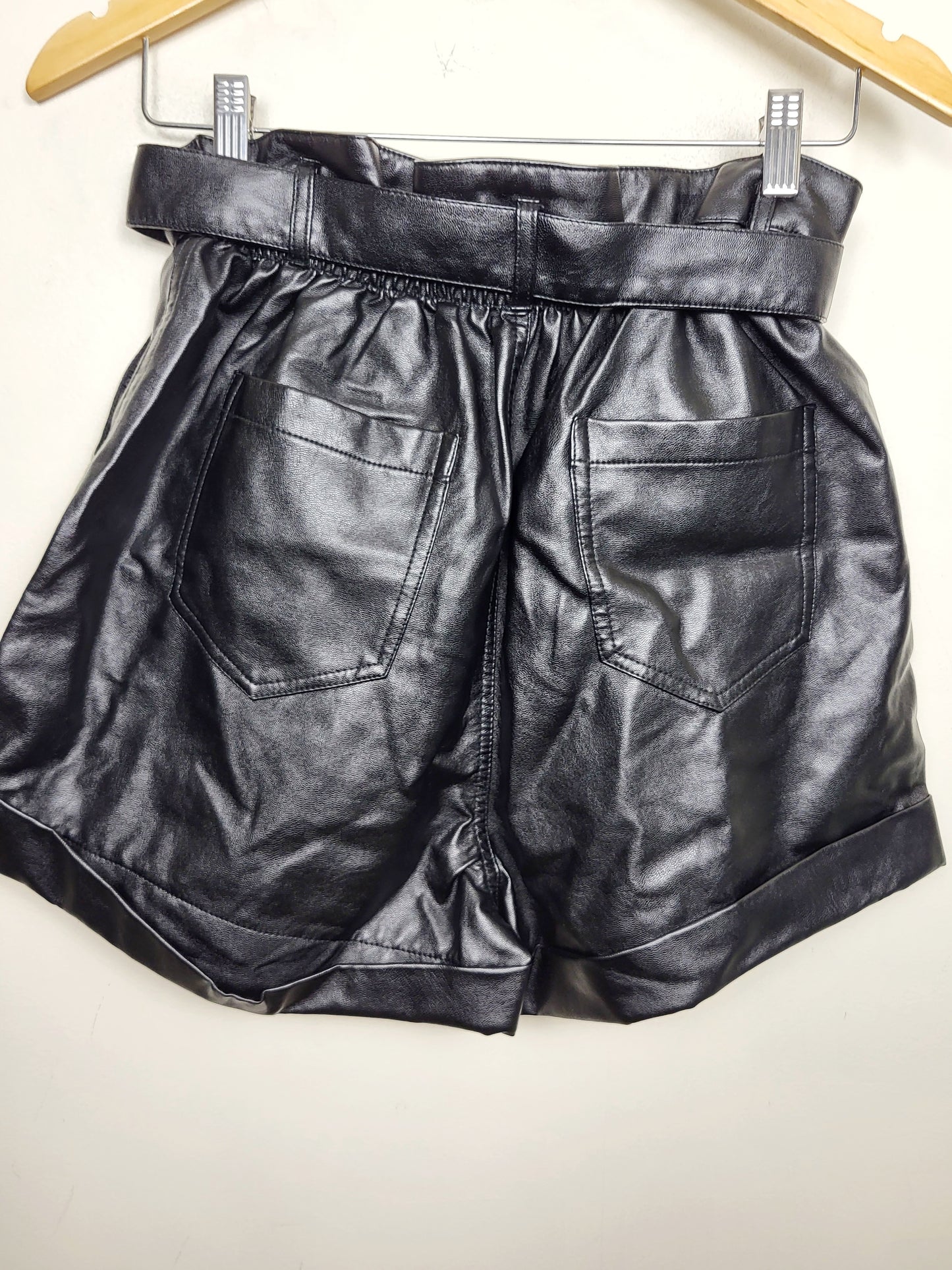 NEW - Pinkmink black faux leather "Realist" shorts. Size medium + large available