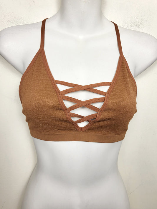 Caramel coloured bralette. Size medium / large