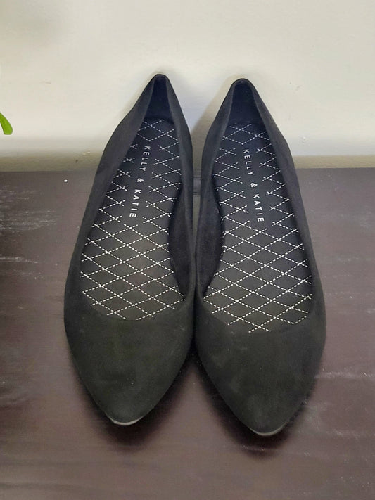 Kelly and Katie black faux suede flats. Size 6M