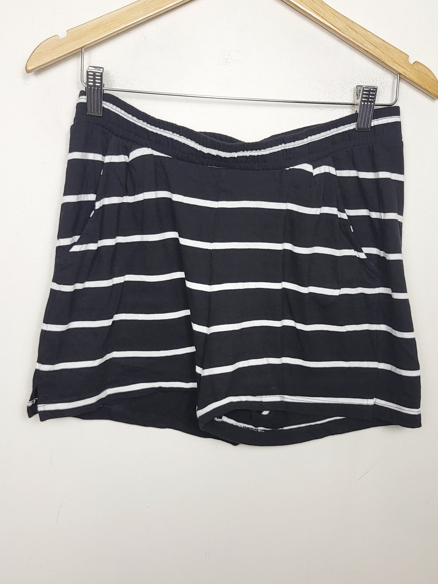 Only black and white striped cotton shorts. Size medium