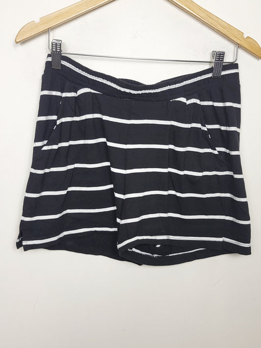 Only black and white striped cotton shorts. Size medium
