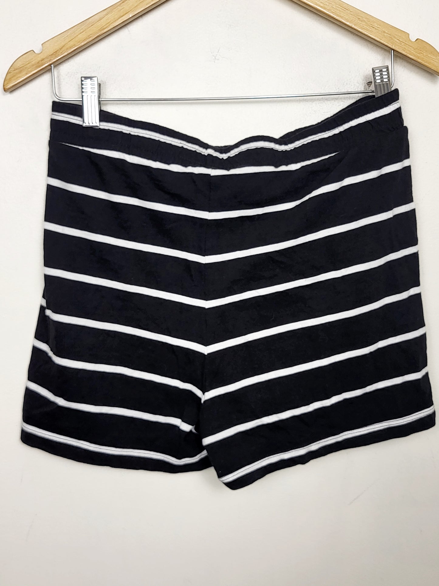 Only black and white striped cotton shorts. Size medium