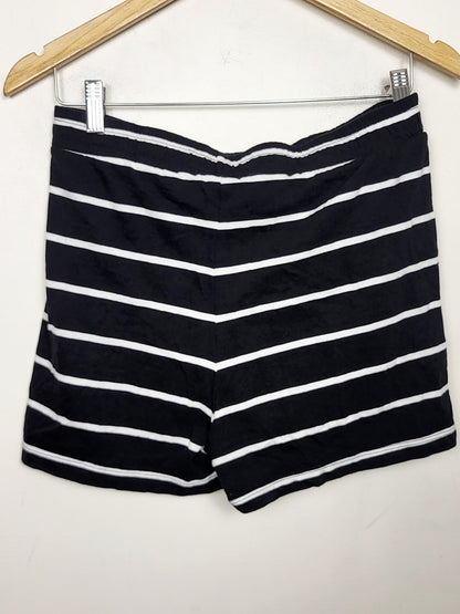 Only black and white striped cotton shorts. Size medium