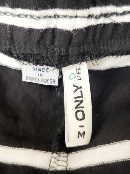 Only black and white striped cotton shorts. Size medium
