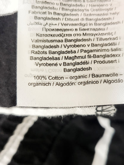 Only black and white striped cotton shorts. Size medium