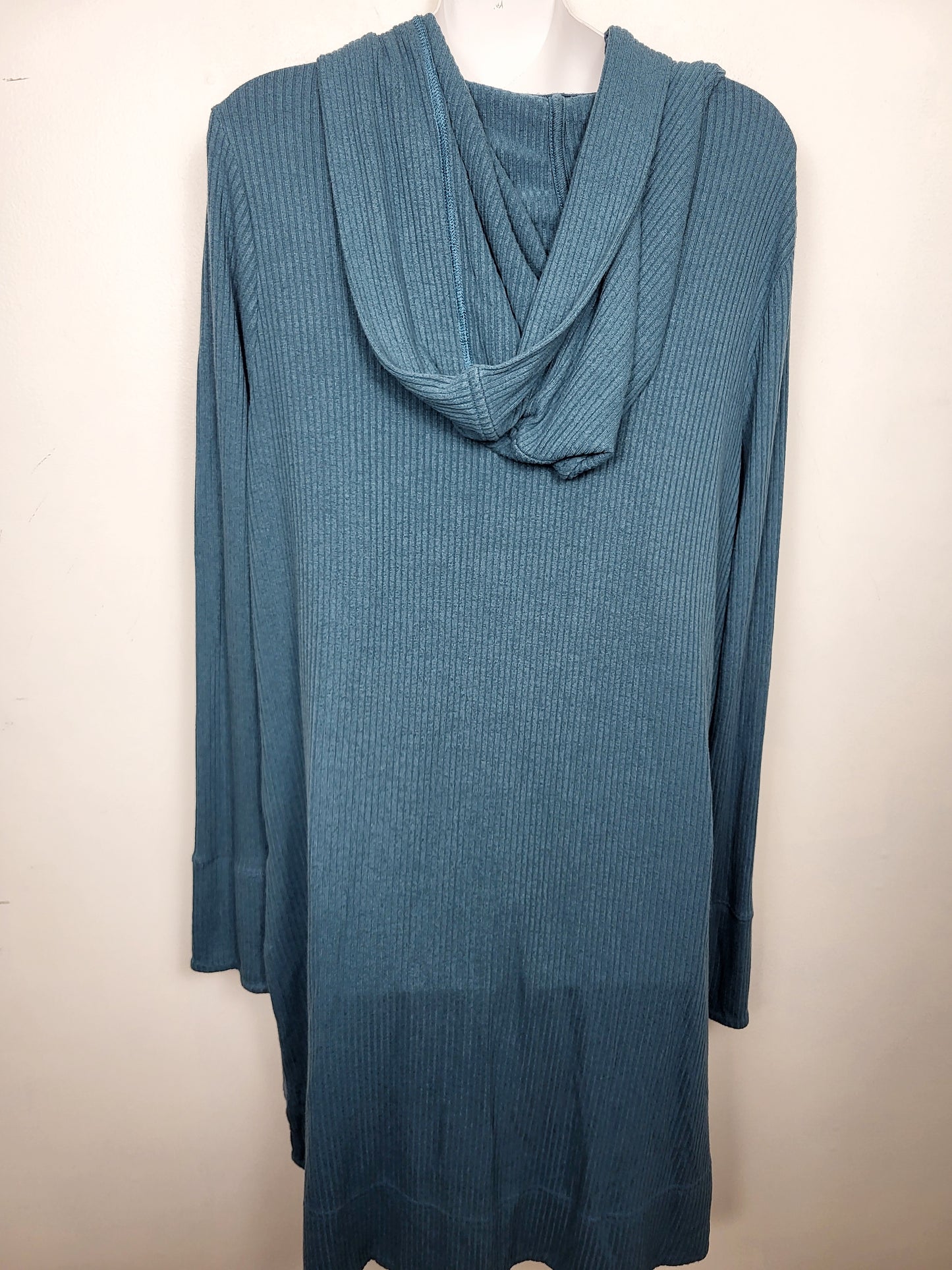 Athleta teal "Harmony Rose" wrap cardigan. Size medium