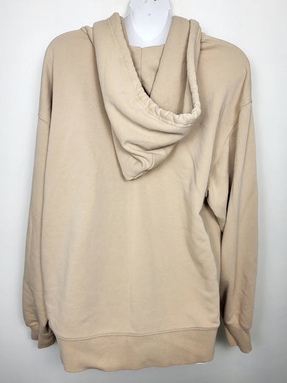 TNA Aritzia beige Airy AF fleece pullover hoodie. Size 2 (XS)