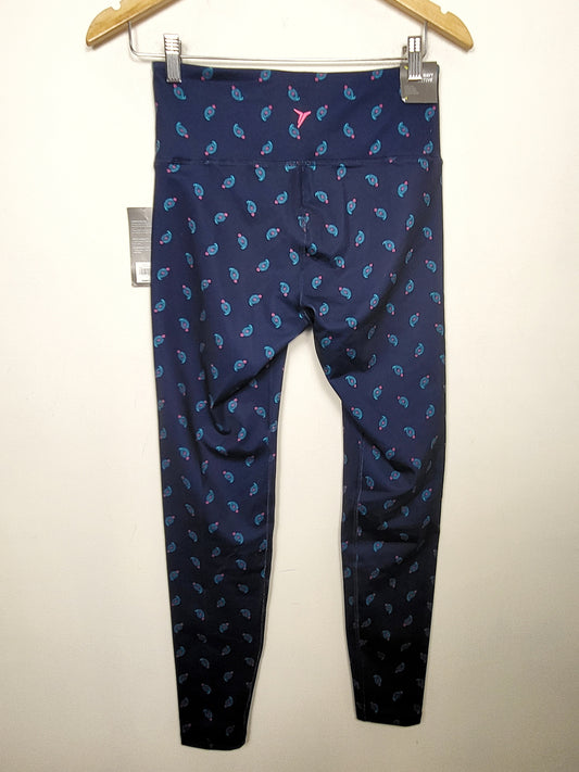 NEW - Old Navy navy paisley print Go-Dry leggings. Size medium