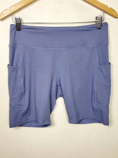 Rae Mode blue bike shorts with pockets. Size large