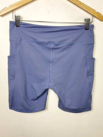 Rae Mode blue bike shorts with pockets. Size large