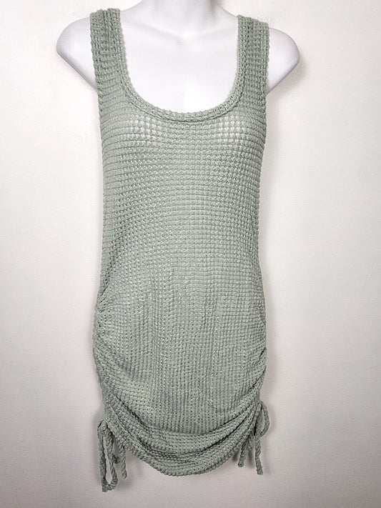 NEW - Endless Blue sage green side cinch low back mini dress. Size large