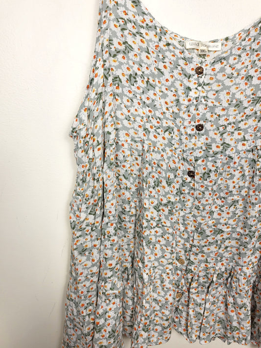 NEW - Wild Jasmine floral print sleeveless top. Size 2X