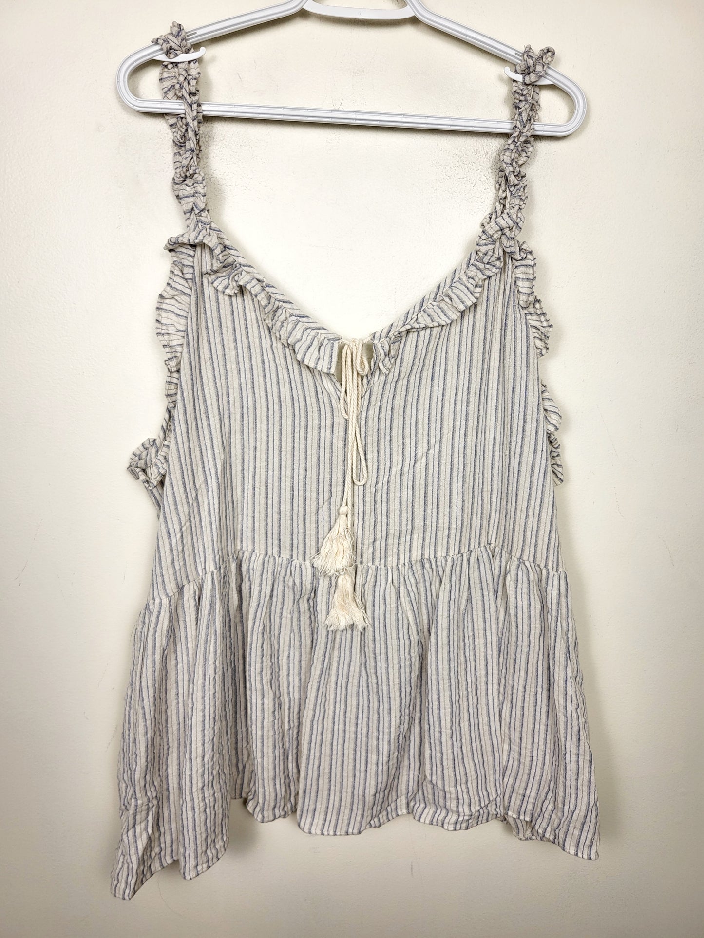Hayden striped boho style ruffle tank. Size 2XL