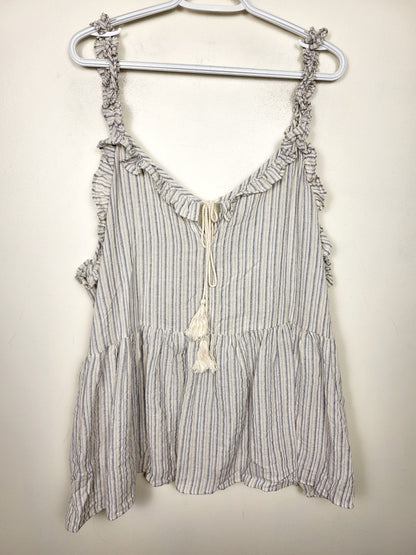 Hayden striped boho style ruffle tank. Size 2XL