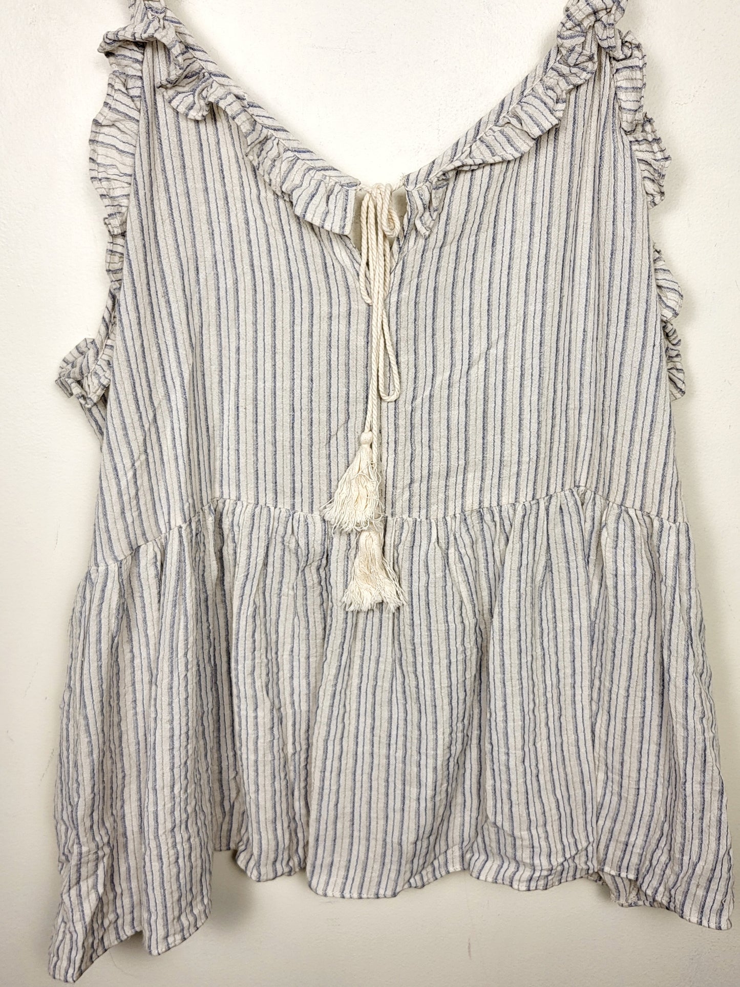 Hayden striped boho style ruffle tank. Size 2XL