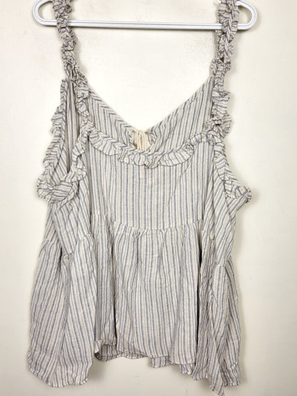 Hayden striped boho style ruffle tank. Size 2XL