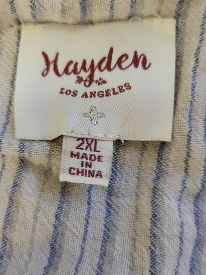 Hayden striped boho style ruffle tank. Size 2XL