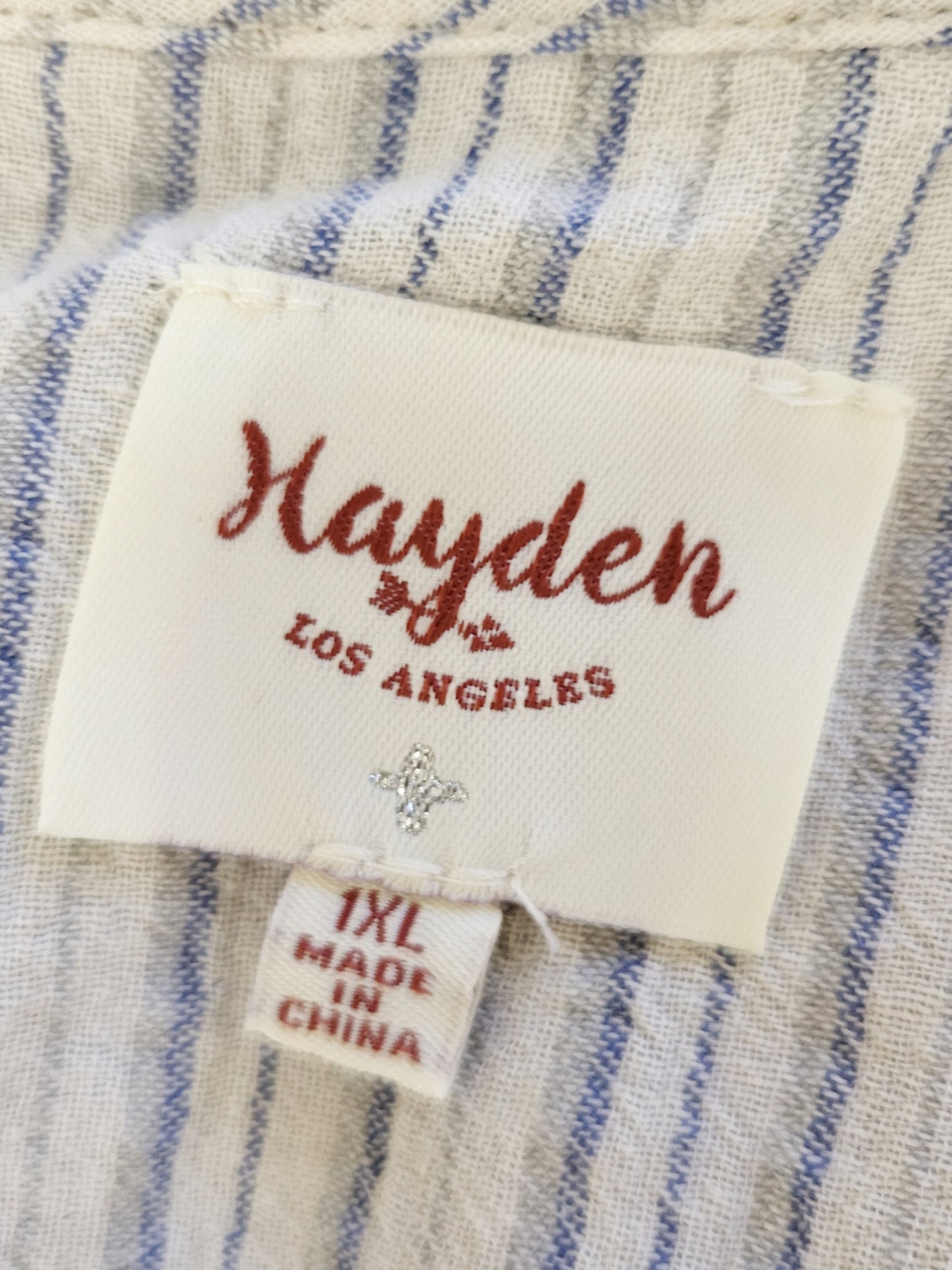 Hayden striped boho style ruffle tank. Size 1X